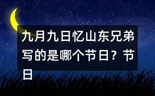 九月九日憶山東兄弟寫的是哪個節(jié)日？節(jié)日場景是怎樣的？