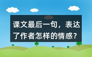 課文最后一句，表達(dá)了作者怎樣的情感？