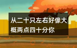 從二十只左右,好像,大概,兩點(diǎn)四十分你體會到了什么？