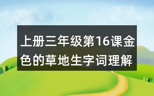 上冊三年級第16課金色的草地生字詞理解及造句