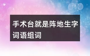 手術(shù)臺就是陣地生字詞語組詞