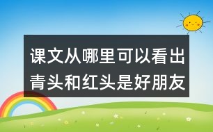 課文從哪里可以看出青頭和紅頭是好朋友？