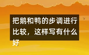 把鵝和鴨的步調(diào)進行比較，這樣寫有什么好處?