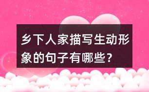 鄉(xiāng)下人家描寫(xiě)生動(dòng)形象的句子有哪些？