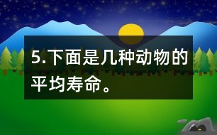 5.下面是幾種動(dòng)物的平均壽命。