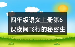 四年級(jí)語(yǔ)文上冊(cè)第6課夜間飛行的秘密生字組詞與詞語(yǔ)理解