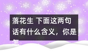 落花生 下面這兩句話有什么含義，你是怎樣體會到的？和同學交流交流。