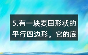 5.有一塊麥田形狀的平行四邊形。它的底是250m，高是84m，共收小麥14.7噸。