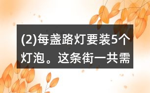(2)每盞路燈要裝5個燈泡。這條街一共需要140個燈泡。這條街一共有多少盞路燈？