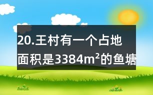 20.王村有一個(gè)占地面積是3384m2的魚塘(如下圖)。