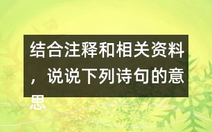 結合注釋和相關資料，說說下列詩句的意思，王師北定中原日，家祭無忘告乃翁。