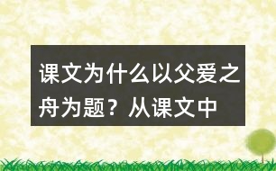 課文為什么以“父愛之舟”為題？從課文中找出相關(guān)的語句說說你的理解。