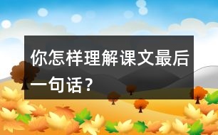你怎樣理解課文最后一句話(huà)？