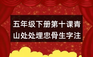 五年級下冊第十課青山處處埋忠骨生字注音專項練習(xí)