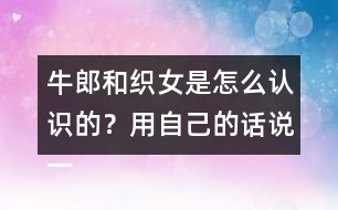 牛郎和織女是怎么認(rèn)識的？用自己的話說一說