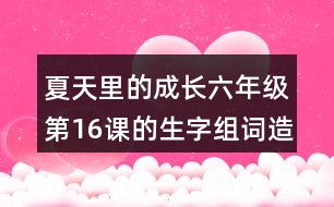 夏天里的成長六年級第16課的生字組詞造句