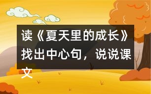讀《夏天里的成長》找出中心句，說說課文是怎樣圍繞這句話來寫的。