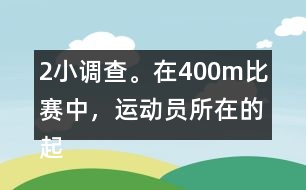 （2）小調(diào)查。在400m比賽中，運(yùn)動(dòng)員所在的起跑線位置是不一樣的，你知道這是為什么嗎？