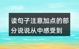 讀句子,注意加點(diǎn)的部分,說說從中感受到“我”怎樣的內(nèi)心世界。