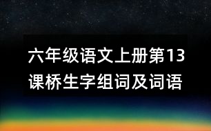 六年級語文上冊第13課橋生字組詞及詞語理解
