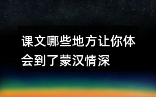 課文哪些地方讓你體會到了“蒙漢情深”？