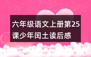 六年級(jí)語(yǔ)文上冊(cè)第25課少年閏土讀后感