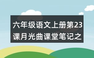 六年級(jí)語(yǔ)文上冊(cè)第23課月光曲課堂筆記之本課重難點(diǎn)