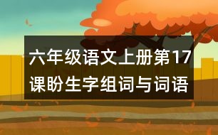 六年級(jí)語文上冊(cè)第17課盼生字組詞與詞語理解