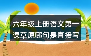 六年級上冊語文第一課草原哪句是直接寫草原景色的？