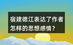 宿建德江表達了作者怎樣的思想感情？