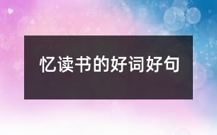 憶讀書(shū)的好詞好句