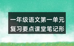 一年級語文第一單元復習要點課堂筆記形近字