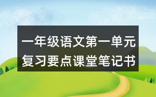 一年級(jí)語(yǔ)文第一單元復(fù)習(xí)要點(diǎn)課堂筆記書寫提示
