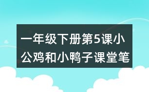 一年級(jí)下冊(cè)第5課小公雞和小鴨子課堂筆記之重難點(diǎn)歸納
