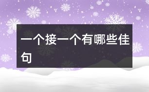 一個(gè)接一個(gè)有哪些佳句