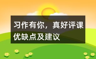 習(xí)作：有你，真好評課優(yōu)缺點(diǎn)及建議