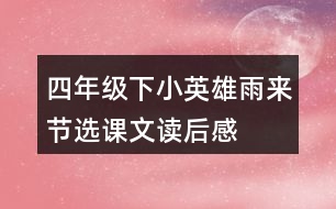 四年級(jí)下小英雄雨來節(jié)選課文讀后感
