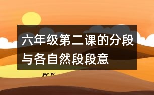 六年級第二課的分段與各自然段段意