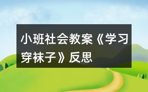 小班社會教案《學習穿襪子》反思