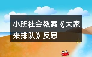 小班社會(huì)教案《大家來排隊(duì)》反思