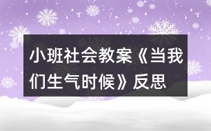 小班社會教案《當我們生氣時候》反思