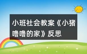 小班社會(huì)教案《小豬嚕嚕的家》反思