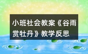 小班社會教案《谷雨賞牡丹》教學反思