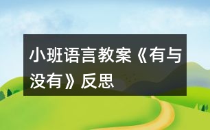 小班語(yǔ)言教案《有與沒有》反思