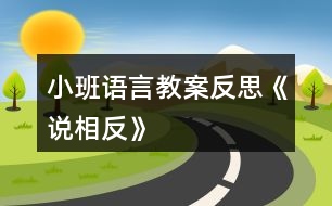 小班語(yǔ)言教案反思《說(shuō)相反》