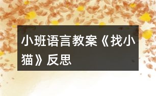 小班語(yǔ)言教案《找小貓》反思
