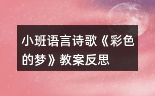 小班語(yǔ)言詩(shī)歌《彩色的夢(mèng)》教案反思