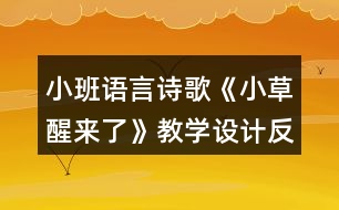 小班語言詩歌《小草醒來了》教學設計反思