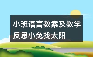 小班語(yǔ)言教案及教學(xué)反思小兔找太陽(yáng)