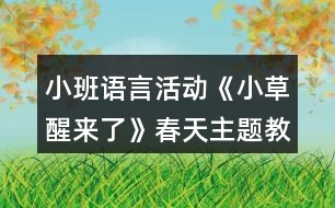 小班語言活動(dòng)《小草醒來了》春天主題教學(xué)設(shè)計(jì)反思